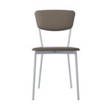 Cadeira Fixa Estofada Vintage Retrô Com 4 Unidades Cinza/branco