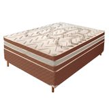 Box Casal Samambaia 42x138x188cm com Colchão Casal Molas Ensacadas Samambaia 30x138x188cm Rustico Cerejeira