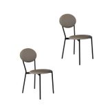 Cadeira Fixa Estofada Vintage Elipse Com 2 Unidades Venus Cinza/preto Fosco