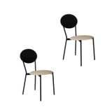 Cadeira Fixa Estofada Vintage Elipse Com 2 Unidades Areia Light/preto/preto Fosco