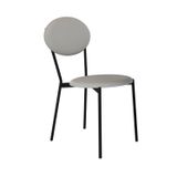 Cadeira Fixa Estofada Vintage Elipse Saturno Off White/preto Fosco