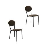 Cadeira Fixa Estofada Vintage Elipse Com 2 Unidades Sand/preto Fosco
