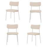 Kit Com 4 Cadeiras Para Sala De Jantar Mona Yescasa Areia Corriente/branco
