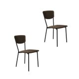 Cadeira Fixa Estofada Vintage Retrô Com 2 Unidades Sand/preto
