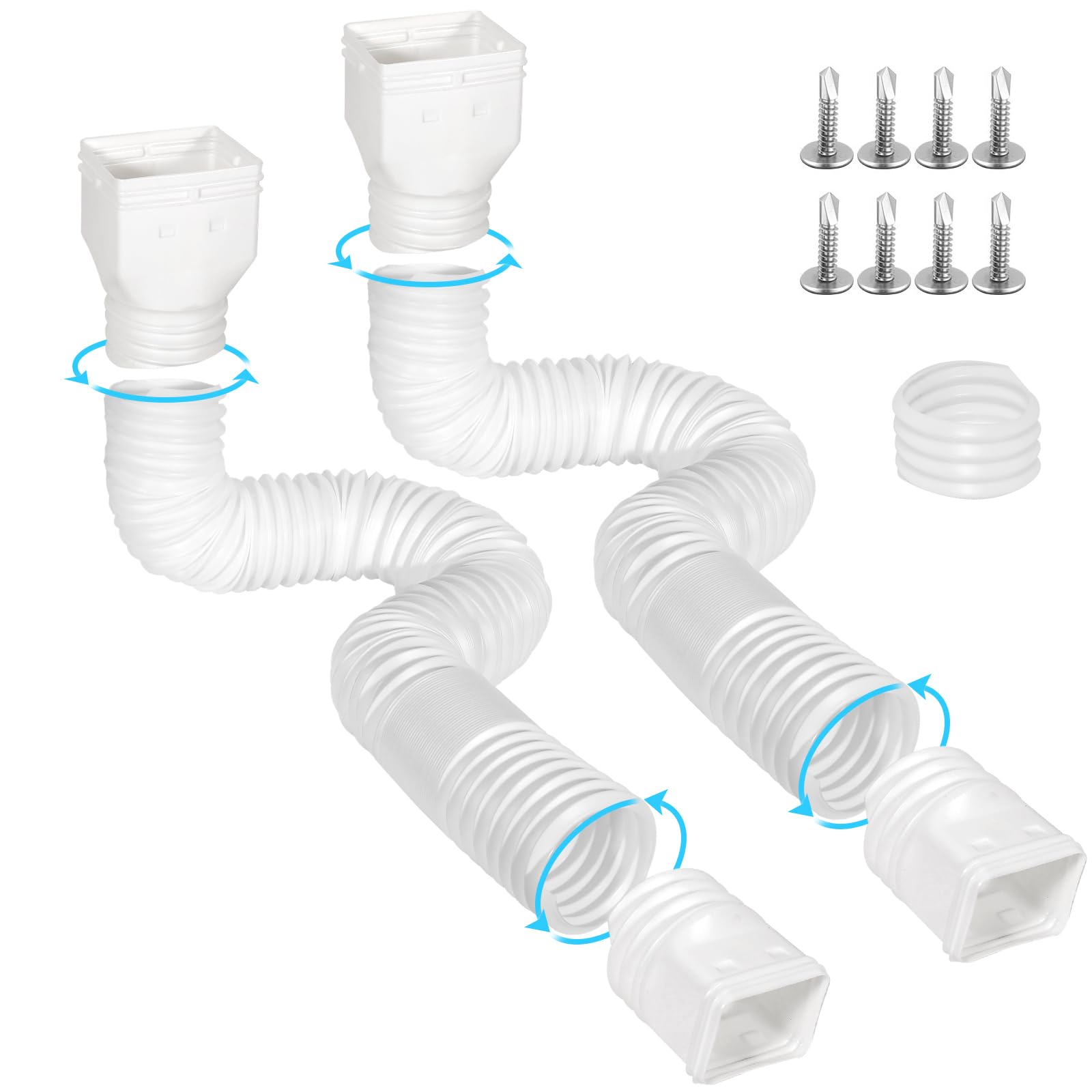 Gutter Downspout Extensions Gutterlix Connectable 58+67 Cm, Pacote Com 2