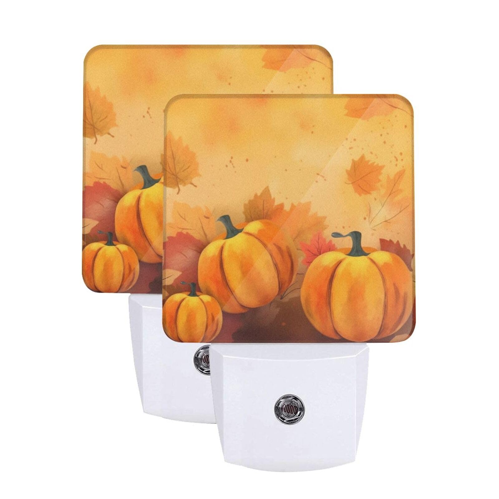 Luz Noturna Dewoofly Pumpkins Maple Leaf De Ação De Graças X2