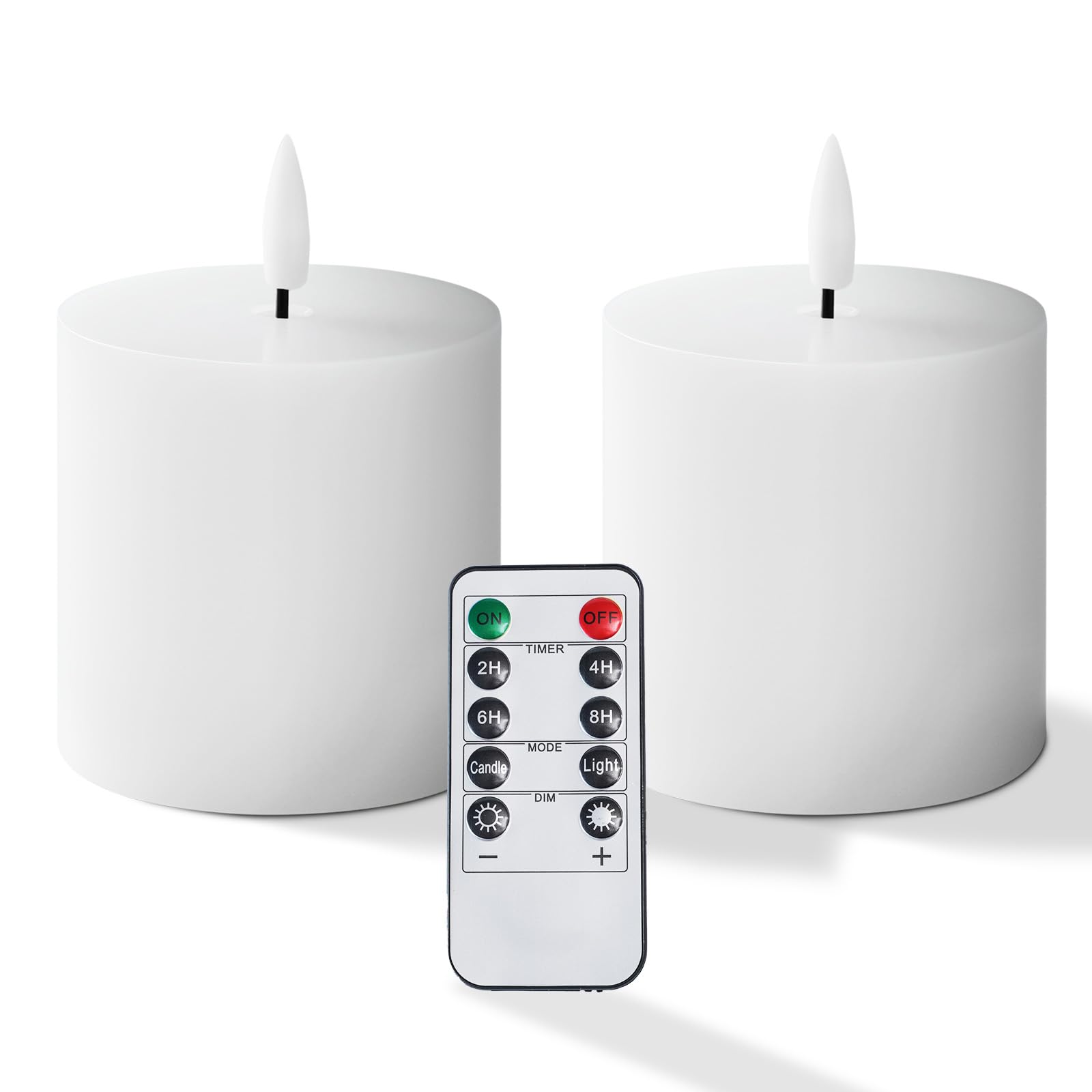 Velas Sem Chama, Conjunto De 2 Pilares Led Brancos Homemory