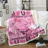 Cobertor Erosebridal Pink Western Cowgirl Fleece 130x150cm