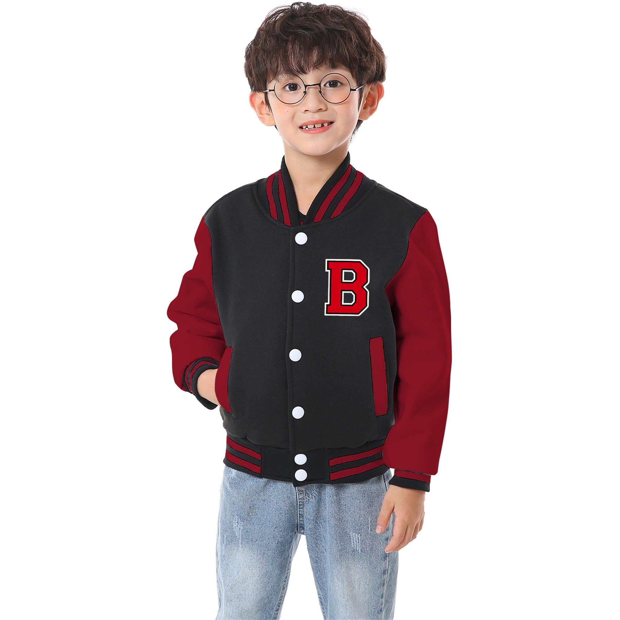 Jaqueta De Beisebol Infantil Baicaiyu Varsity Coat Sport Letterman