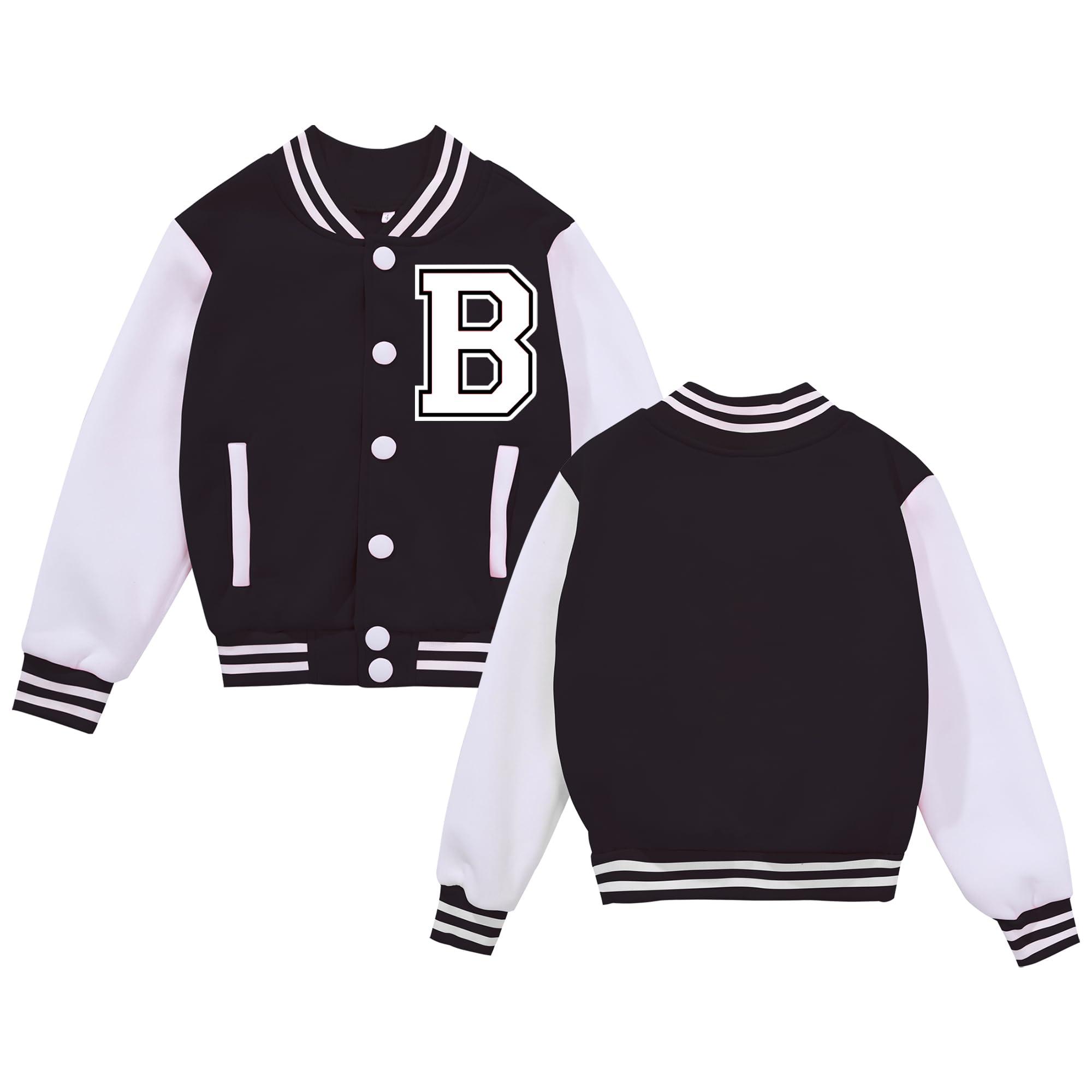 Jaqueta De Beisebol Infantil Baicaiyu Varsity Coat Para Meninos/meninas De 6 Anos