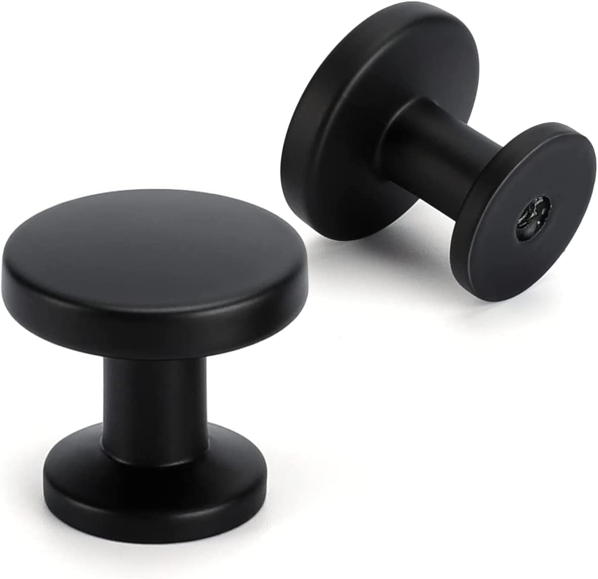 Cabinet Knobs Homdiy Matte Black Zinc Alloy Round (pacote Com 10)