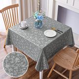 Toalha De Mesa Smiry Impermeável Vinil 137 Cm Cinza Quadrada