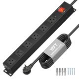 Power Strip Kf 6 Outlet Metal Wall Mount 2100j Surge Protect