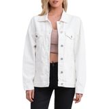 Jaqueta Jeans Muundim Branca Leve Para Mulheres