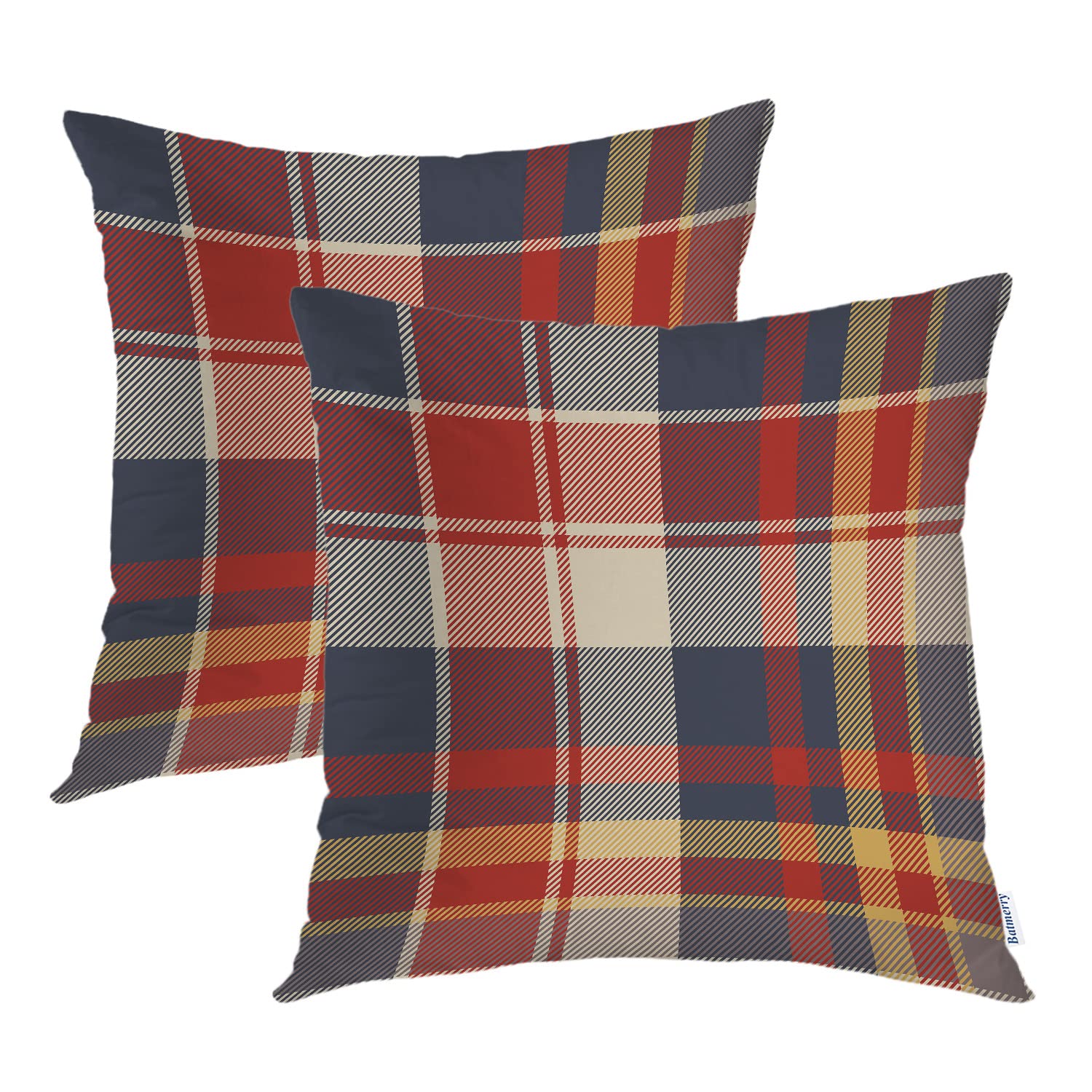 Capas De Almofada Batmerry, Vermelho, Azul, Xadrez Abstrato, 50x50cm