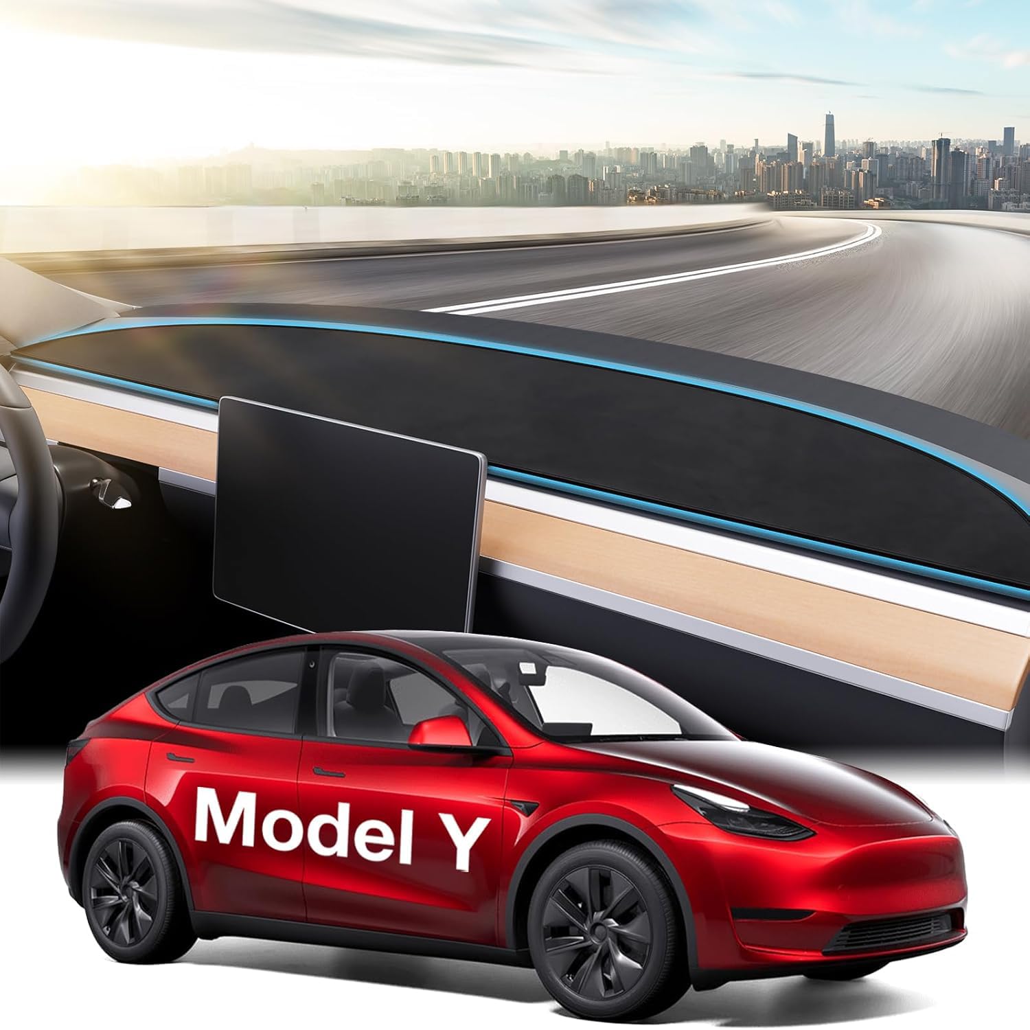 Capa De Painel Wigoo 2025 Upgrade Tesla Model Y Suede