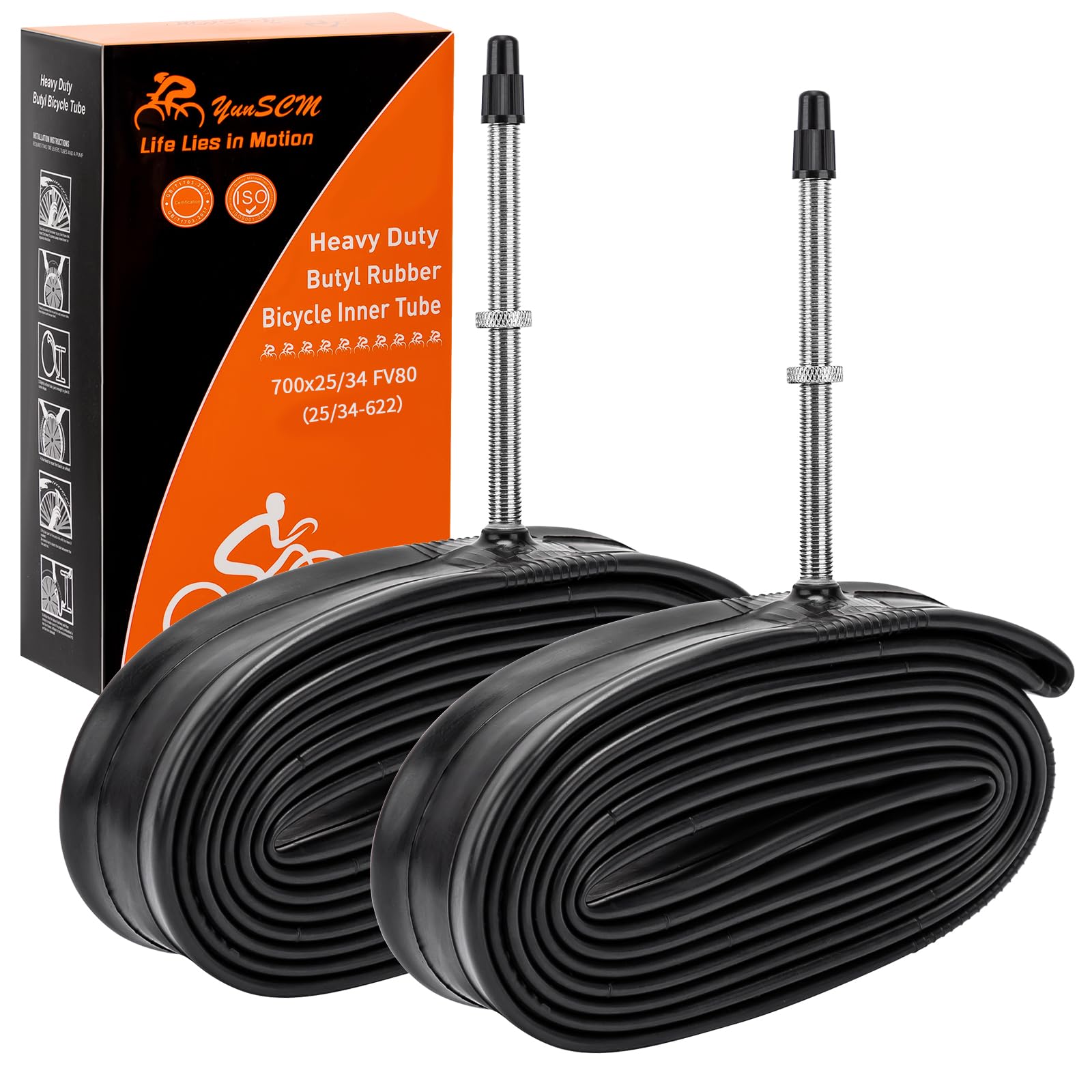 Tubos Internos De Bicicleta Yunscm 700x25c/26c/28c/32c Fv80 Presta Valve
