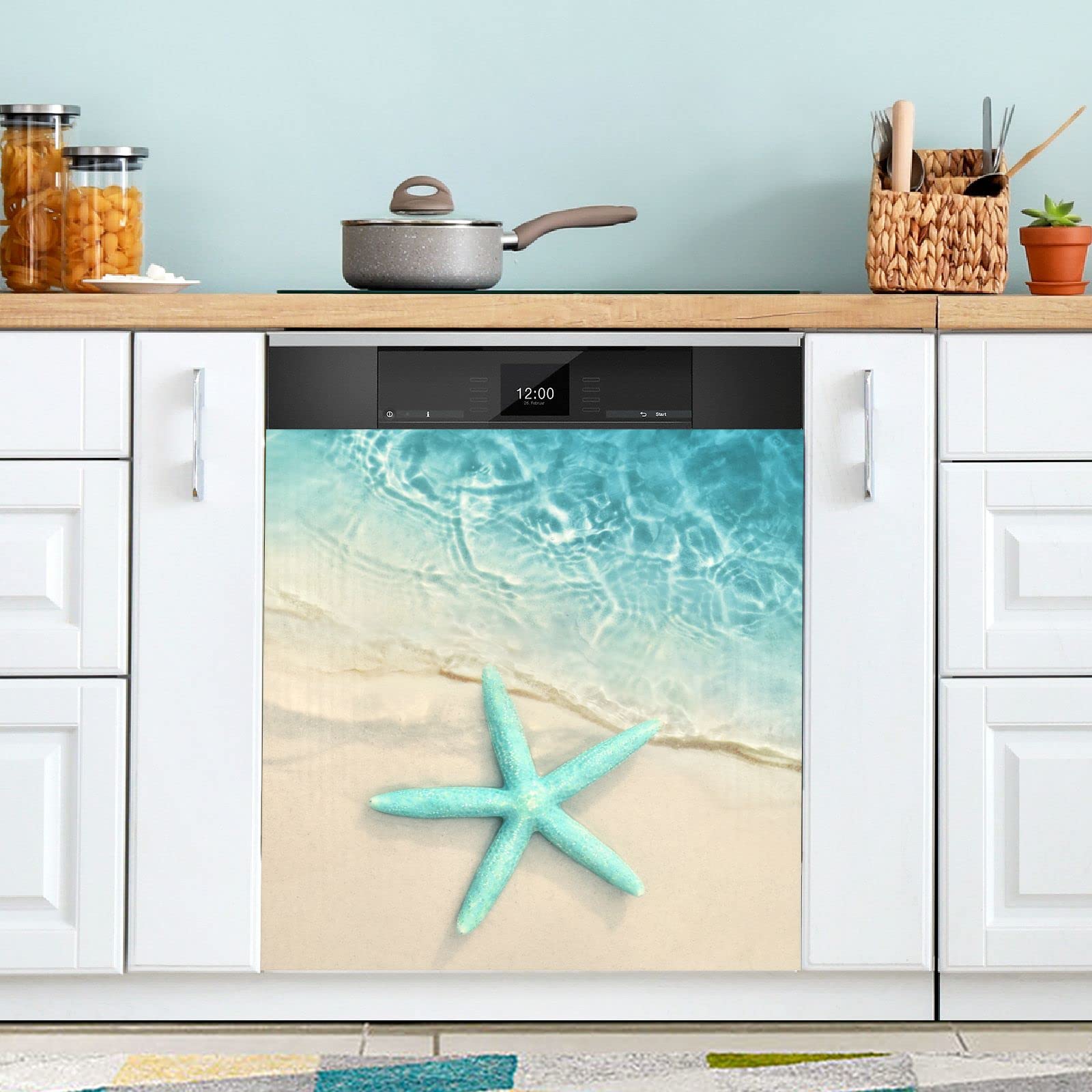 Tampa Magnética Para Lava-louças Qugrl Ocean Beach Starfish 58,42x66,04cm