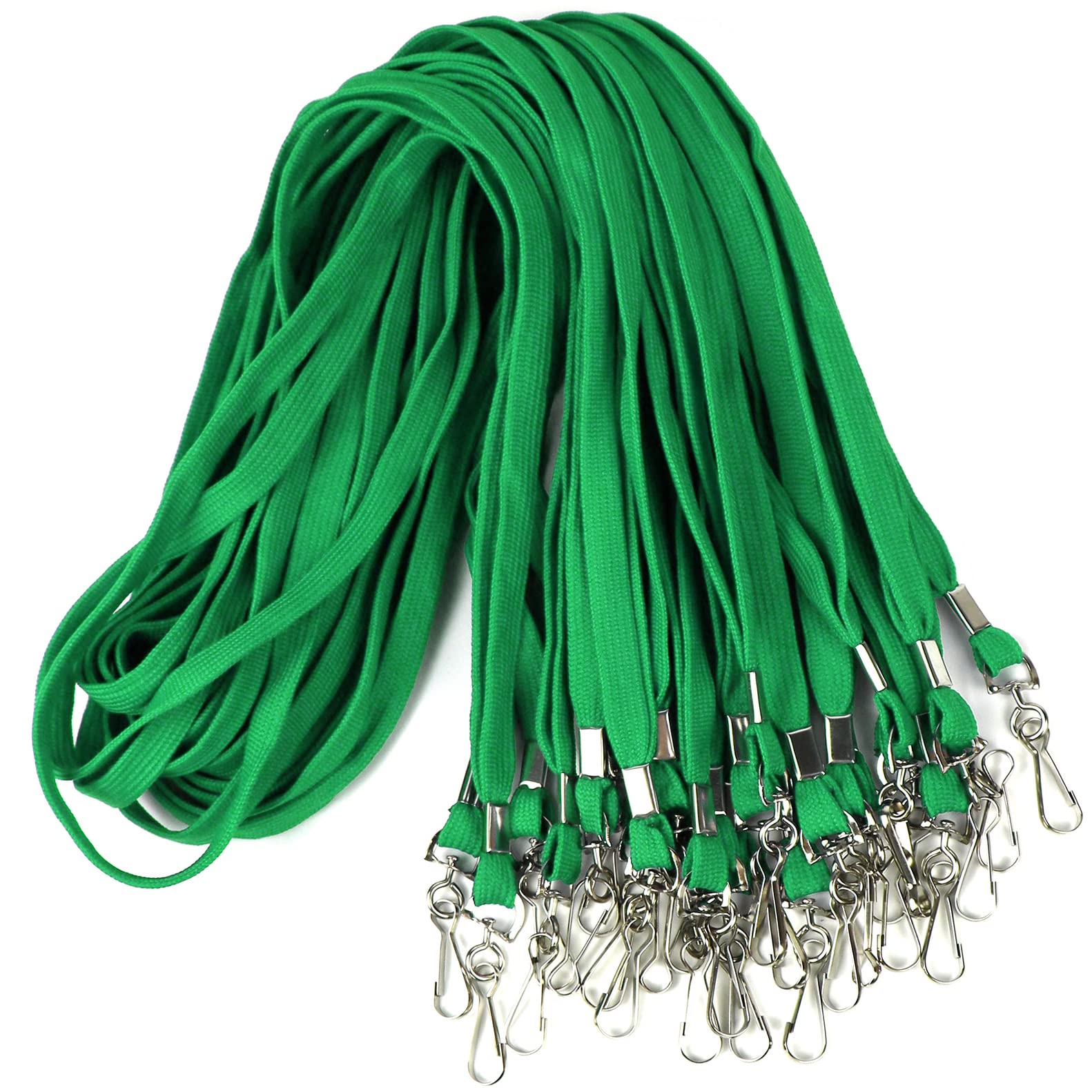 Cordão Plano Lanyards Ollain Badge Com Ganchos Giratórios, Pacote Com 50