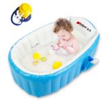 Banheira Inflável Para Bebês Goodking Blue Com Bomba De Ar 0-36 Meses