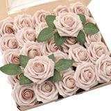 Flores Artificiais Floroom Nude Foam Fake Roses 25 Unidades Com Caules