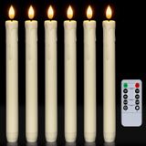 Velas Cônicas Sem Chama Homemory Ivory Com Controle Remoto De 24 Cm, 6 Unidades