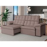 Sofá 4 Lugares Retrátil Reclinável 270cm Denver Cappuccino