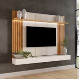 Painel Home Para Tv Até 75 Polegadas 180cm Led Supreme Carvalho Oro / Off-white