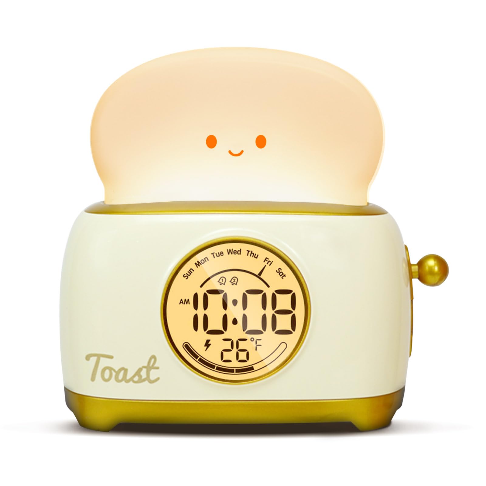Lâmpada Noturna Ilumina Wanidea Toast Toaster Alarm Clock