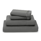 Lençóis De Cama Redkey Queen Size 4 Peças Poliéster Cinza