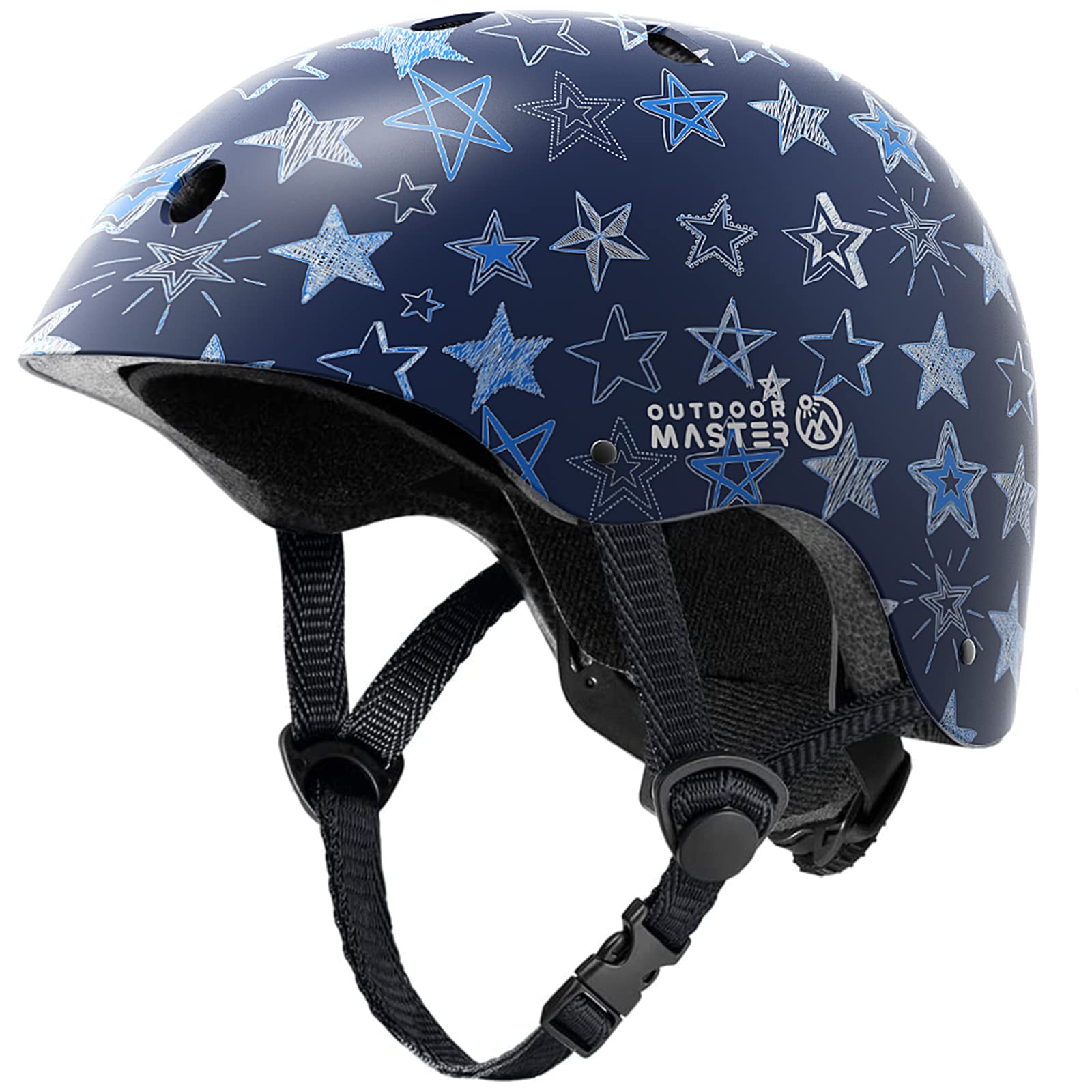 Capacete De Bicicleta Outdoormaster Youth &amp; Kids Blue Stars Tamanho M