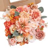 Conjunto De Flores Artificiais Rongflower Real Looking Orange Silk