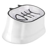 Slow Feeder Cat Bowl Y Yhy, Design Inclinado, 18 Cm, Cerâmica Branca