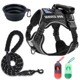 Colete Service Dog Cymiler Com Arnês, Coleira, Tigela E Porta-bolsa