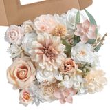 Conjunto De Caixas Combinadas De Flores Artificiais Rongflower Champagne
