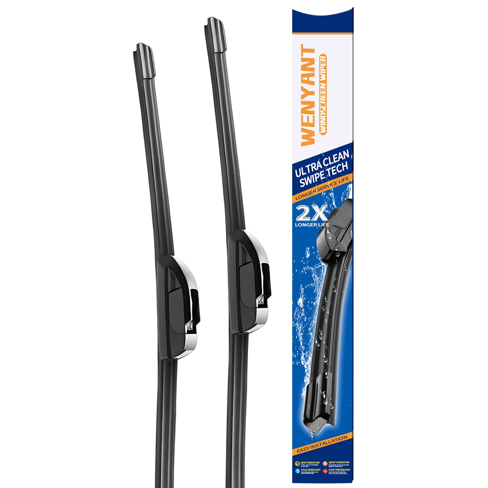 Escovas De Limpador De Pára-brisa Com Gancho J/u De 22 Polegadas Para Carro, Pacote Com 2