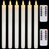 Velas Cônicas Sem Chama Homemory White Com Temporizador Remoto De 24 Cm