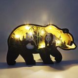 Escultura Em Madeira, Animais, Lâmpada, Gaveta, Presente De Decoração De Casa 3d