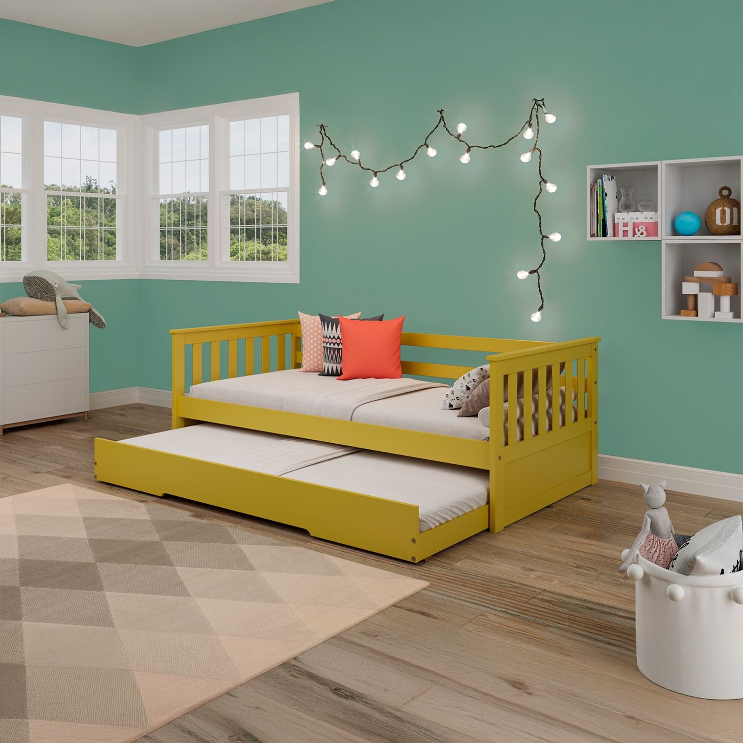 Bicama Em Madeira Maciça/mdf Mission Amarelo