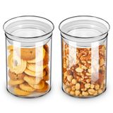 Conjunto De Potes De Vidro Zens Clear 800ml Com Tampa Hermética, 2 Unidades