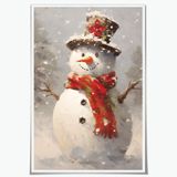 Decoração De Parede Em Lona Medpol Vintage Christmas Snowman 40x60cm