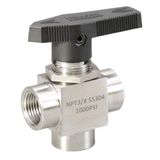 Válvula De Esfera Yaco Industry 3 Vias 3/8 Npt L Port 5mm Reduz