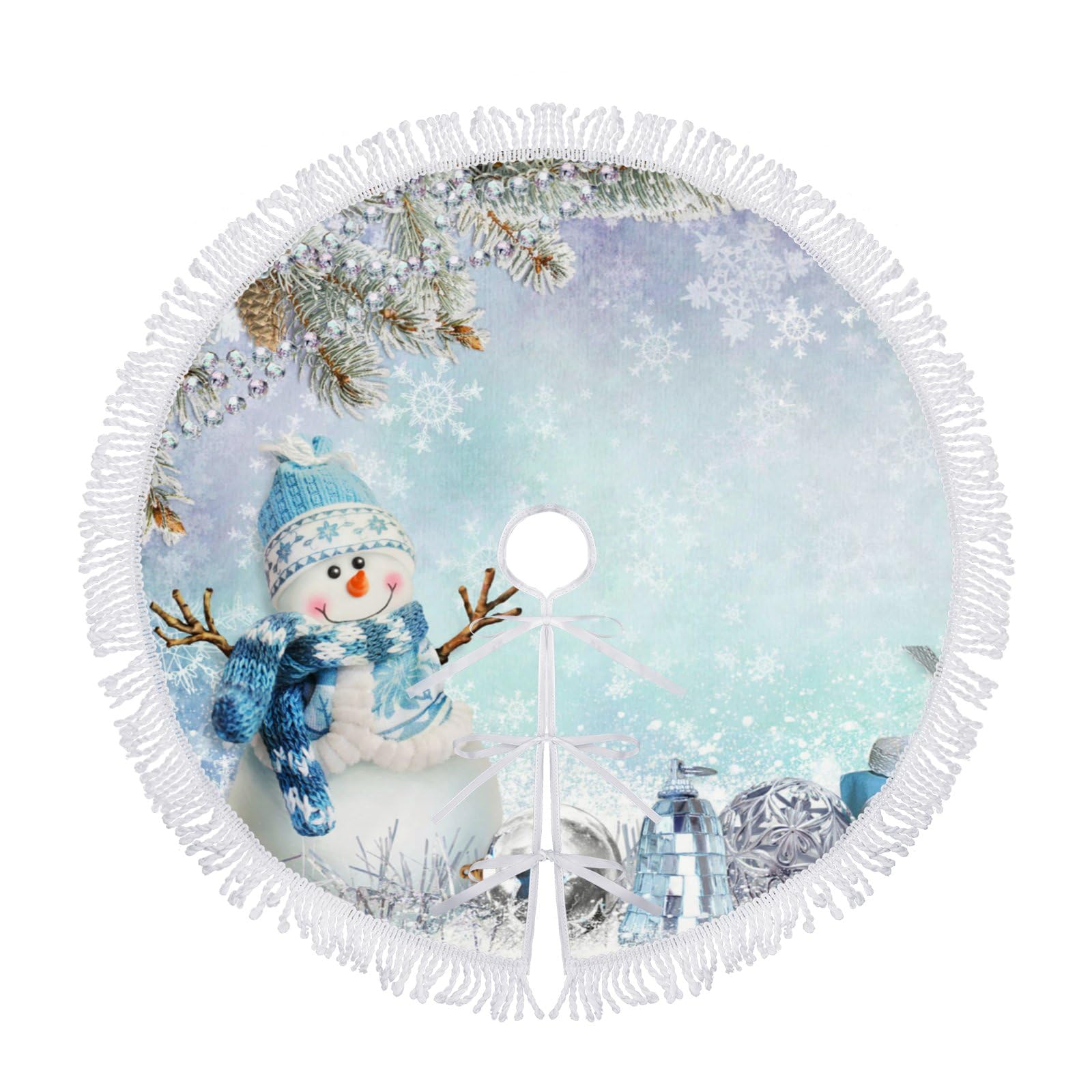 Saia De Árvore De Natal Bvogos Pine Branches Snowman 90cm