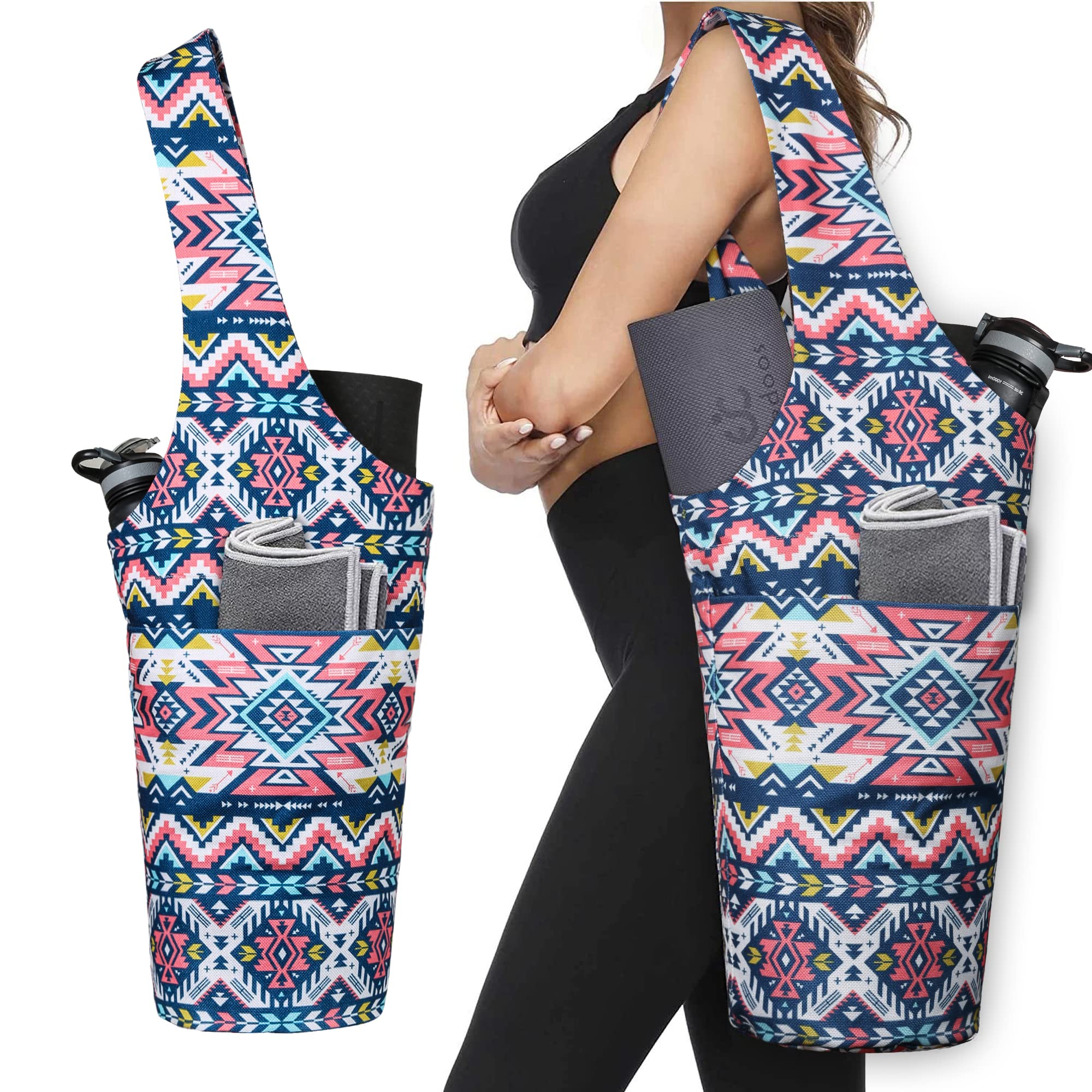 Bolsa De Ioga Estilo Boho Com Bolso Grande E Bolso Com Zíper