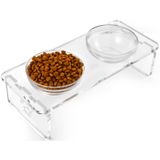 Conjunto De Tigelas Para Animais De Estimação, Alimentador De Acrílico Com Tigelas De Aço Inoxidável E Vidro