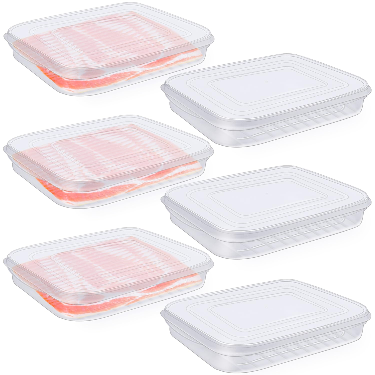 Recipiente Bacon Keeper Haawooky Plastic Deli Meat Saver X6