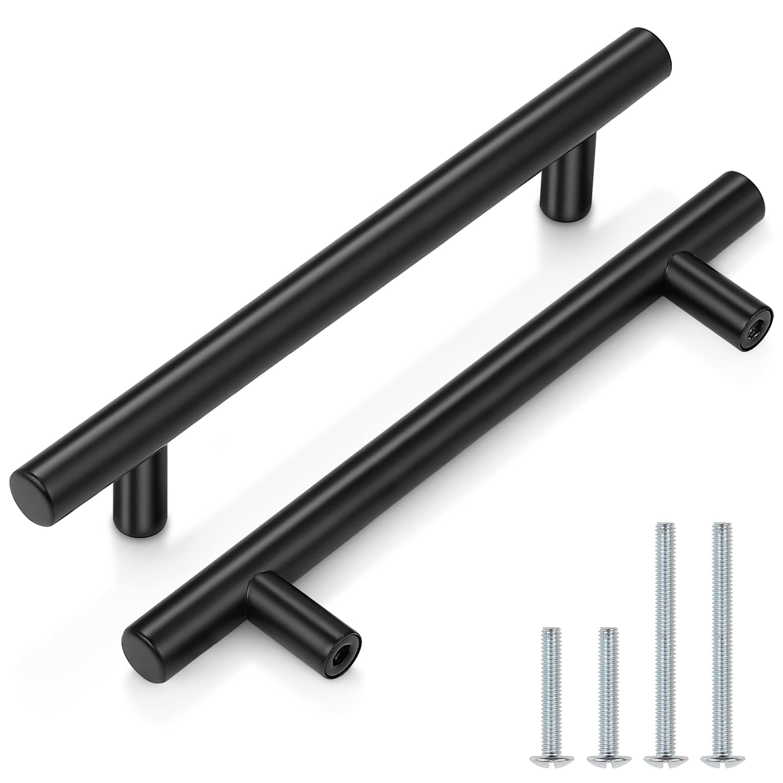 Hardware De Gabinete Probrico T Bar Handle Flat Black 128 Mm, Pacote Com 10