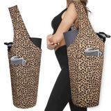 Tapete De Ioga Bagyg, Sacola Longa Com Estampa De Leopardo Com Bolsos