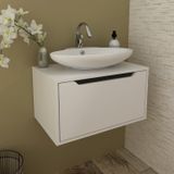Gabinete Para Banheiro Com 1 Porta 60cm Bn3646 Branco