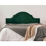 Cabeceira King Estofada Para Cama Box Com Tachas 193x60cm Provençal Luxo Verde/fumê